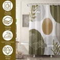 thumbnail image 6 of Dznils Boho Shower Curtain with Hooks, Modern Abstract Fabric Bathroom Curtain, 72" x 72", Deep Coffee, 6 of 9