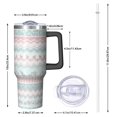 thumbnail image 2 of 40oz Pioneer Flower Floral Print Pattern Insulated Tumbler with Handle, BPA-Free Leak Proof Lid and Straws, Double Wall Vacuum, Hot 12h/Cold 34h, 2 of 6