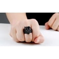 thumbnail image 4 of PAMTIER Men's Stainless Steel Domineering Gothic Tribe Roaring Wolf Head Amulet Knight Ring Personality Wolf Totem Vintage Punk Band Black Size 10, 4 of 6
