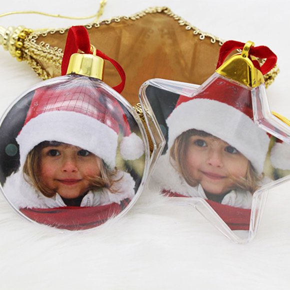 Lubelski Christmas Tree Round Star Ornament Picture Photo Frame Gift Family Memory Decor