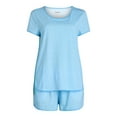 thumbnail image 4 of Joyspun Women's and Women’s Plus Lightweight Sleep Tee and Shorts Set, 2-Piece, Sizes XS to 3X, 4 of 6
