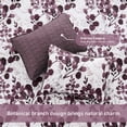 thumbnail image 5 of Regency Heights King Botanical Quilt Set, 3-Piece Reversible Floral Summer Quilt Coverlet Bedding Set, Plum Quilted Bedspread with Shams for All Season, 5 of 11