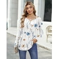 thumbnail image 4 of Zeagoo Womens Tops Dressy Casual Beach Vacation Clothes for Women Business Casual Long Shirts V Neck Tee Shirt Ladies Top and Blouses Ethnic Style, 4 of 7