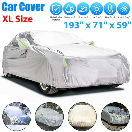 Waterproof Full Car Cover Outdoor Sun Snow Rain UV Dust Resistant Protection XL