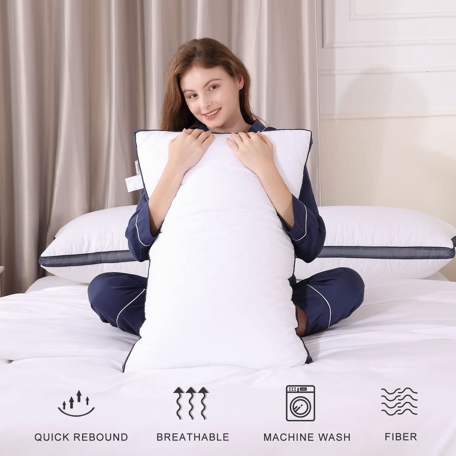 Pillows For Sleeping(2-pack)  Luxury Hotel Standard Size Set Of 2 Bed Side And Back Sleeper (standard)