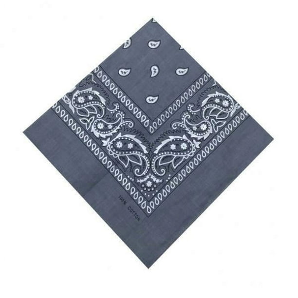 2 pañuelos de algodón con estampado de cachemira, pañuelo para la cabeza de vaquero, diadema, envoltura para la cabeza, color gris 3 piezas