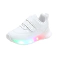 thumbnail image 5 of Kids Shoes Boys Girls Tennis Shoes Lightweight Sports Kids Sneakers Slip on with Strap Light up Shoes for Running Walking White Size 12 Little Kid, 5 of 5