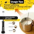 thumbnail image 2 of Espumador de Leche Eléctrico Recargable con 3 Batidores de Acero Inoxidable Intercambiables y 3 Velocidades Ajustables con Base de Carga y Almacenamiento, 2 of 6