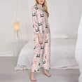 thumbnail image 3 of Picia Cute Cartoon Panda Pattern Women’s Long-Sleeve Sleepwear Set - Soft 2-Piece Loungewear with Pockets, Comfy PJs for Relaxing Nights-X-Large, 3 of 7