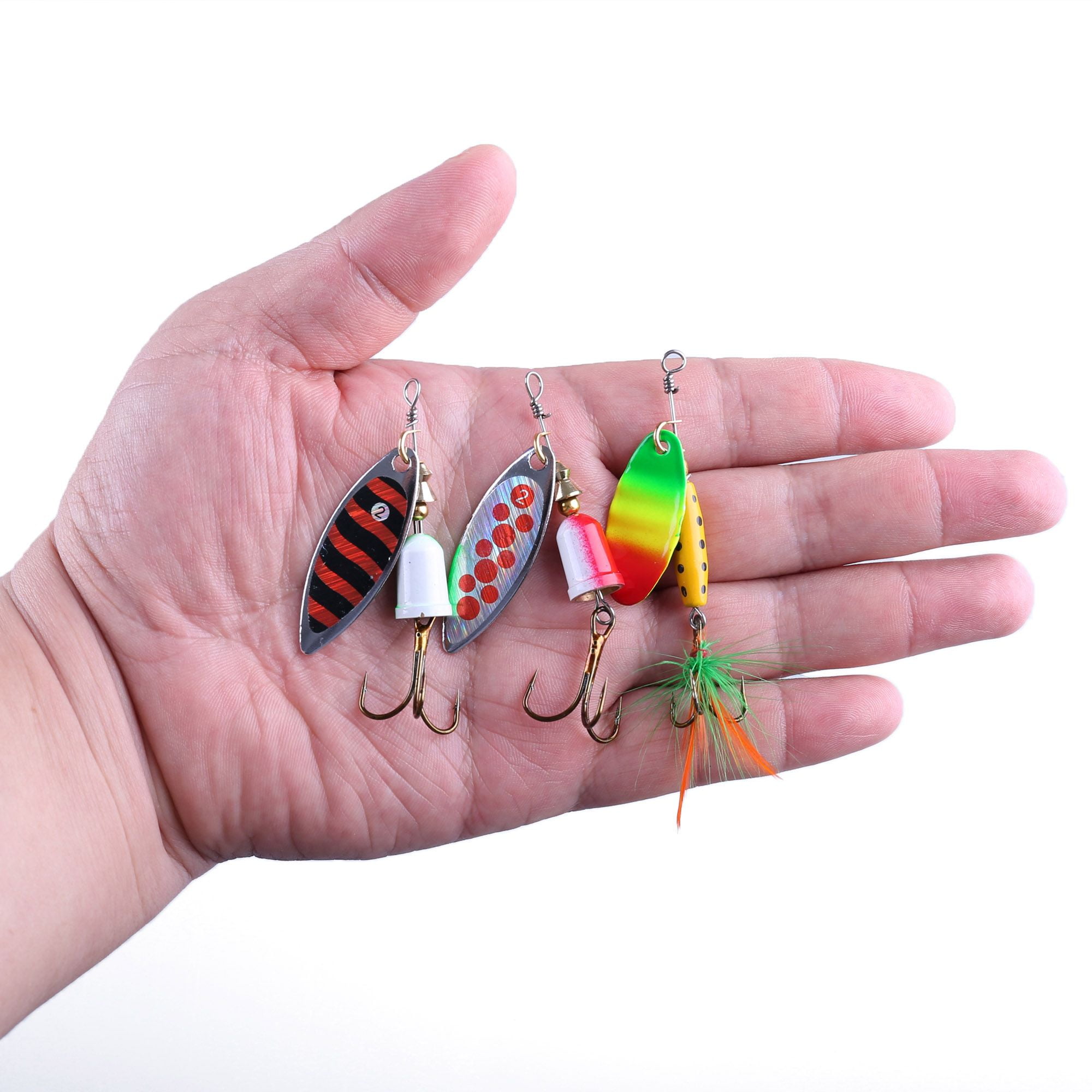 Dr.Fish 10 Pack Fishing Spinner Trout Spinner Single Hook Spinnerbait Lures  Kits Inline Spinner Blades Crappie Salmon Spinner Panfish Bluegill Lures