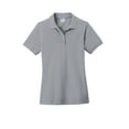 thumbnail image 3 of Port & Co Women's Ring Spun Pique Polo, Silver, Medium, 3 of 4