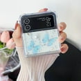 thumbnail image 3 of Galaxy Z Flip 3 Clear Case, Cute Pretty Butterfly Glitter Shockproof Soft Flexible Rubber Girls Women Cover Case for Samsung Z Flip 3 (Blue), 3 of 14