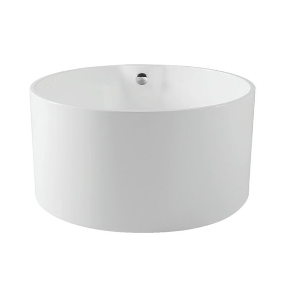 Kingston Brass VTRO454523 45-Inch Acrylic Round Double Ended Freestanding Tub with Drain in Glossy White