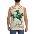thumbnail image 4 of Honeii West Cowboys Print Men's Sleeveless Muscle Shirts, Breathable & Quick-Dry Gym Shirt, Athletic Tank Top for Running, Fitness, and Outdoor Activities-Large, 4 of 7