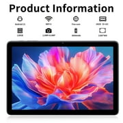 Android 15 10 Inch Tablet, 6GB RAM 128GB ROM, 5G Wi Fi Tablet with Keyboard, 1280x800 IPS Table Touchscreen, 8000mAh Battery, Adult Tablet,Gray