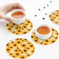 thumbnail image 5 of Kdxio Vintage Marble Pattern Sunflower Funny Coasters,4 Pcs Leather Coasters,Housewarming Gifts,Protect Furniture from Water Marks Scratch and Damage, 5 of 6