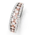 thumbnail image 2 of Aonejewelry 0.35 Carat Two Tone Diamond Wedding Band In 14K Solid Rose & White Gold, 2 of 2