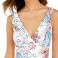 thumbnail image 3 of Ralph Lauren WHITE Captiva Paisley Tummy-Control One Piece Swimsuit, US 10, 3 of 4