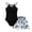 Black, variant on Girl Swimwear Swimsuit Swimwear With Tropical Printed Cover Up Skirt Bathing 7 16 Years Purple 10Y