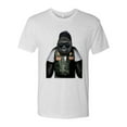 thumbnail image 2 of Wild Bobby, Cool Silverback Gorilla with Sunglasses and Biker Vest | Mens Animal Lover Premium Tri Blend T-Shirt, Heather White, Small, 2 of 3