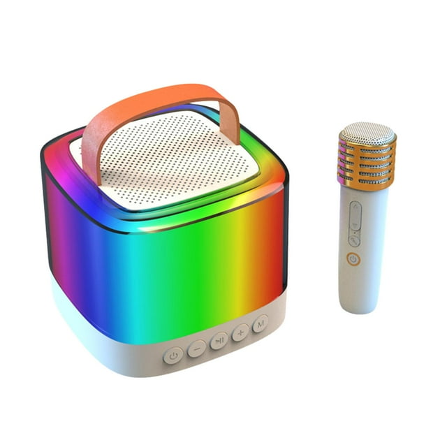 Altavoces Bluetooth con ajuste de volumen y micrófono, reproductor de música estéreo pequeño con 1 micrófono