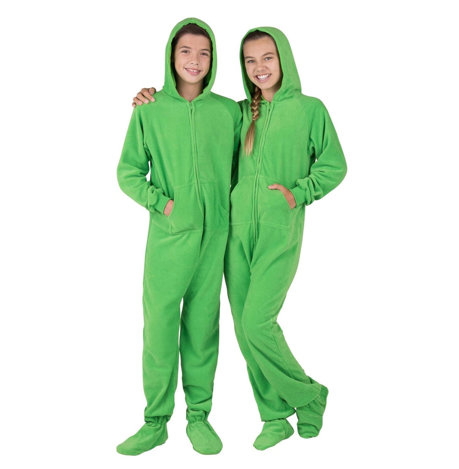 Family Matching Shamrock Green Hoodie Onesies for Boys Footed Pajamas Men Girls Women and Pets