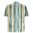thumbnail image 4 of Tops for Men Plus Size Short Sleeve Stripe Turdown Collar Button Up Casual Summer Shirt Green XXXXL, 4 of 5
