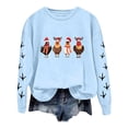 thumbnail image 1 of Wyzesi Chandails en Molleton Noirs pour Femmes, Débardeur Ouvert, Oversize, Manches Longues, Col Rond, Imprimé Poulet, Léger et Ample, 1 of 5