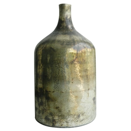 A&B Home Glass Vase, Vintage Mercury Finish