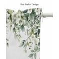 thumbnail image 5 of Eucalyptus Leaves Kitchen Valances for Windows Farmhouse Linen Window Valance Curtain for Living Room Window Treatment Green Botanical Floral Vines Flowers Valance Rod Pocket Topper, 60 x 18 Inch, 5 of 6