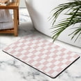 thumbnail image 2 of Elegant Checkered Bath Mat - Non-Slip, Absorbent | Machine Washable | Perfect for Bathroom | Cute Small Indoor Doormat | 20x32 inches, 2 of 5