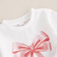 thumbnail image 6 of ShomPort Girls Sweatsuit Bow Print Long Sleeve Sweatshirt Jogger Pants Baby Girl Outfits Set, 6 of 9