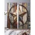 thumbnail image 2 of Vintage Farmhouse Sheer Curtains for Living Room Bedroom Country Western Texas Star Wood Grain Sheer Curtains 84 Inch Long 2 Panels Set Light Filtering Curtain Window Treatments Drapes, 2 of 6