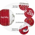 thumbnail image 3 of Red Birthday Bathroom Shower Curtains with 12 Hooks Polyester Waterproof Shower Curtain for Stalls and Bathtubs Colorful Confetti Ribbons Polka Dots Classroom Decorative Bathroom Curtain 36x72 Inches, 3 of 9