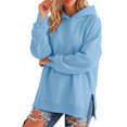 thumbnail image 4 of Vivianyo HD Women's Sweatshirt with Hood, Side‑Slit Hem Oversized Hoodies For Women, Fall Long‑Sleeve Pullorver Top for Outdoor Walks and Casual Weekend Plans, Sizes S-2XL, 4 of 7