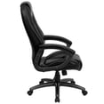 thumbnail image 2 of High Back Black Leather Executive Swivel Chair with Deep Curved Lumbar and Arms, 2 of 6