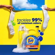 Tide Simply Laundry Detergent Liquid, Oxi Boost + Ultra Stain Release, Refreshing Breeze Scent, 129 fl oz, 96 Loads