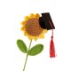 thumbnail image 2 of Girasol de ganchillo hecho a mano con birrete de graduación | Ramo de flores artificiales de punto sonriente | Regalo de graduación para estudiantes, 2 of 6