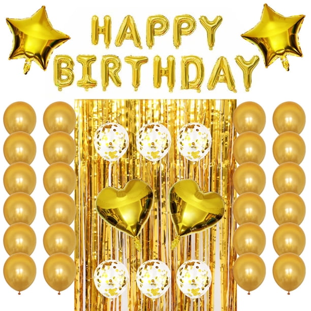 Kit de globos de látex para fiestas, 36 unidades, unicornio dorado