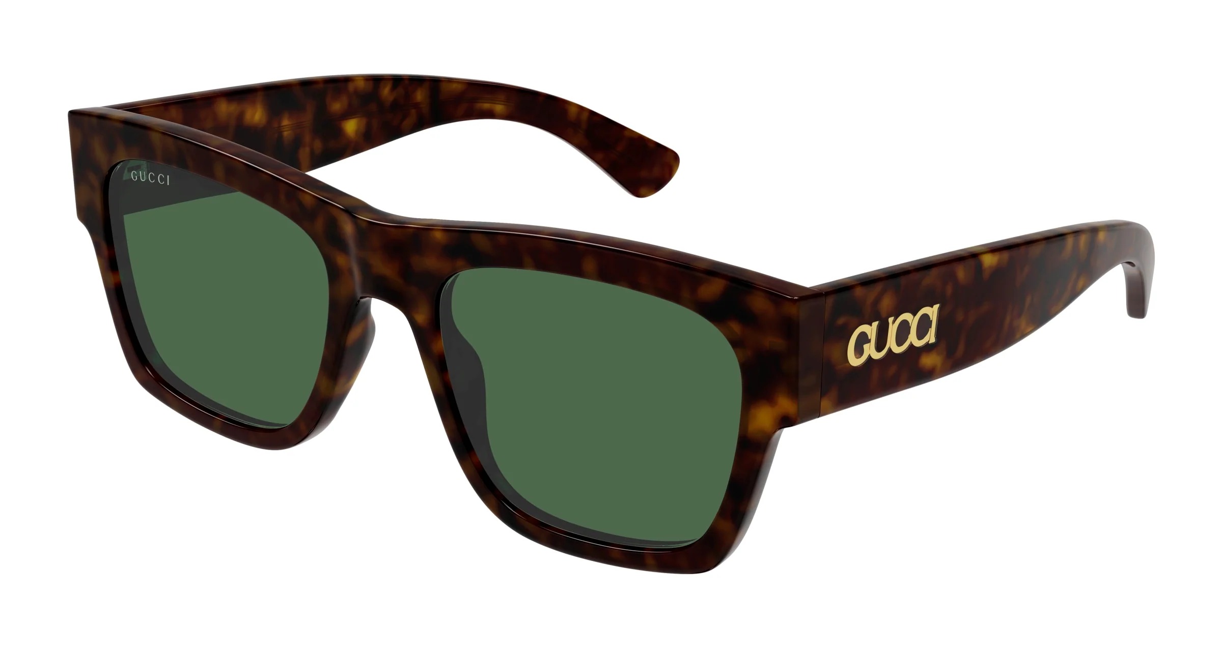 GUCCI GG1261S 004 Rectangular Squared Acetate Havana Green  display picture 2