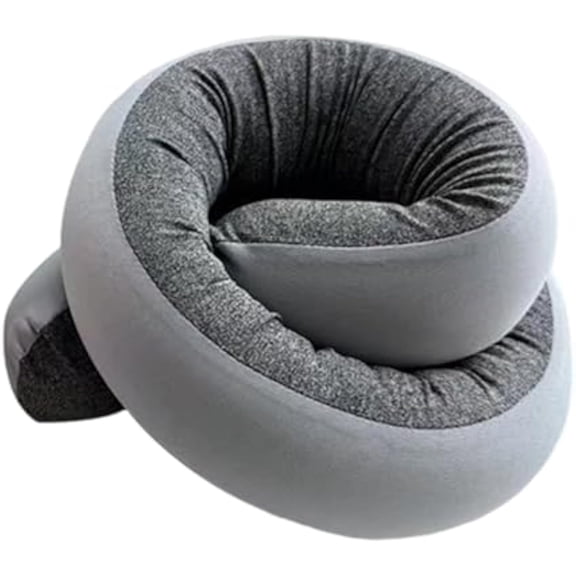 Memory Foam Travel Pillow,Adjustable Spiral Wrapping Cushion Headrest | Lightweight Neck Pillow for Travel,for Home Office Car Rides Airplane Road Trip Camping Sleeping Head Chin Support