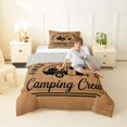 thumbnail image 4 of Manfei Rustic Rv Twin Comforter Sets,Vintage Letter Pattern Bedding Set,Brown,Light Gray Reversible,2 Pieces,1 Comforter and 1 Pillowcase, 4 of 7