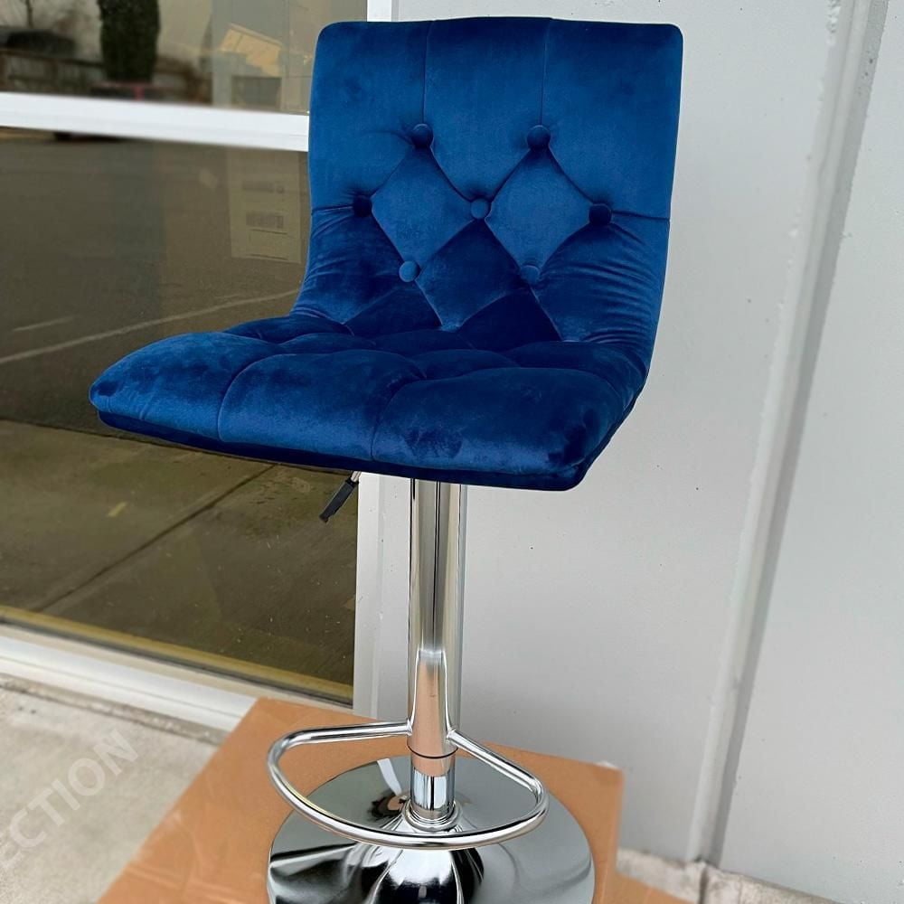Tabouret réglable en cuir bleu de la collection Heavenly