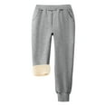 thumbnail image 5 of BXJX Boys Cotton Sweatpants Size 10-12, Stretchable School Fleece‑lined Elastic Waist Jogger Pants for Kids Gray, 5 of 10