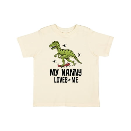 

Inktastic My Nanny Loves Me Grandson Dinosaur Gift Toddler Boy Girl T-Shirt