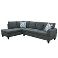 thumbnail image 2 of Hommoo L Shaped Couch Set Sectional Sofa Set, Flannel Living Room Furniture Sets, 4-Seat Couches and Sofa Set for Home, Apartment, Dorm, Dark Gray(No Ottoman), 2 of 8