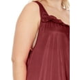 thumbnail image 6 of Ezi Satin Silk Nightgown For Women - Soft & Breathable Womens Sleepwear- Sexy Short Sleeves Womens Sleepwear, M - Plus Size,4X,Wine, 6 of 9