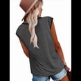 thumbnail image 3 of Tops de Mujer Elegantes e Informales de Verano A Rayas, Tops de Corta con Bloques de Color, Corte Holgado, Negro L, 3 of 9