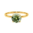 thumbnail image 2 of Women's 1.20 Ctw Green Round Moissanite Solitaire Ring in 10K White, Rose, and Yellow Gold, 2 of 7