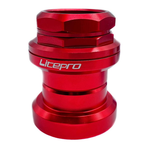 Juego de dirección externo premium para bicicleta de montaña de 1-1/8" de aleación de aluminio, cartucho sellado de 34 mm rojo